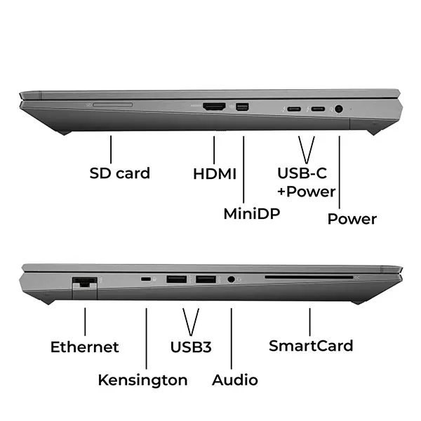 HP Zbook Fury 15 G7 Intel Core i7 10850H | 512GB SSD | 32GB | T2000 4GB | 15,6" FHD IPS | W11P - Afbeelding 4
