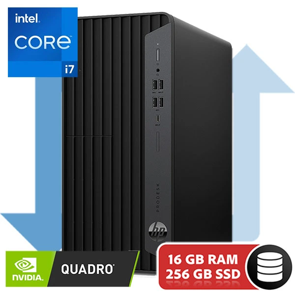 HP ProDesk 600 G6 MT Intel Core i7-10700 | 256GB SSD | 16GB | QUADRO P600 2GB | W11 PRO