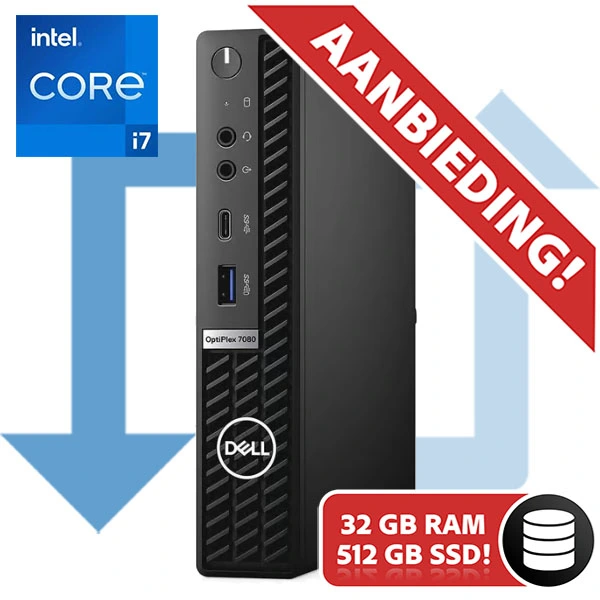 Dell Optiplex 7080 Micro Intel Core i7-10700 | 512GB SSD | 32GB | W11 PRO